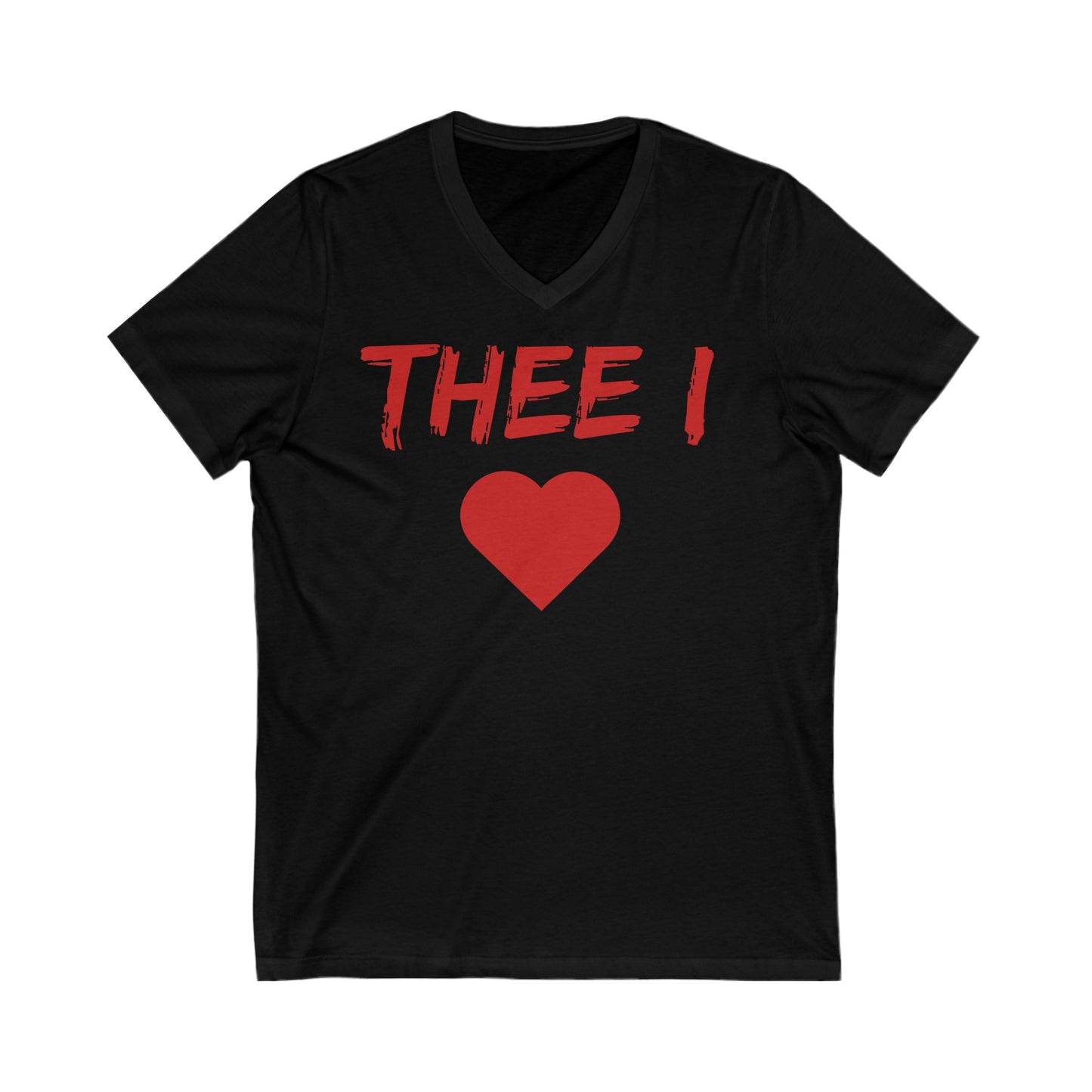 Thee I Heart Red Block Women's Jersey V-Neck Tee Printify