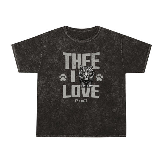 Thee I Love Tigerhead Men's Gray Mineral Wash T-Shirt Printify