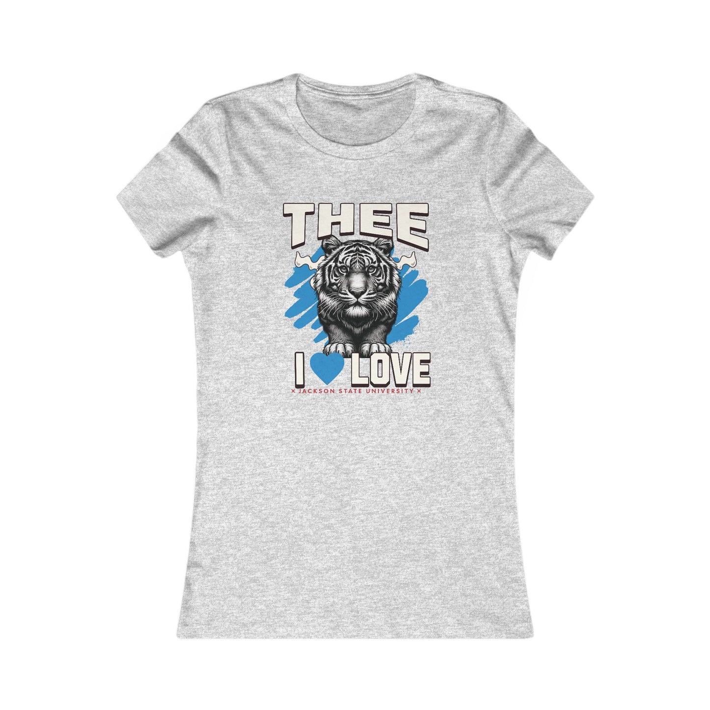 Thee I Love Jackson State University Tigerhead Women's Baby Blue Favorite Tee