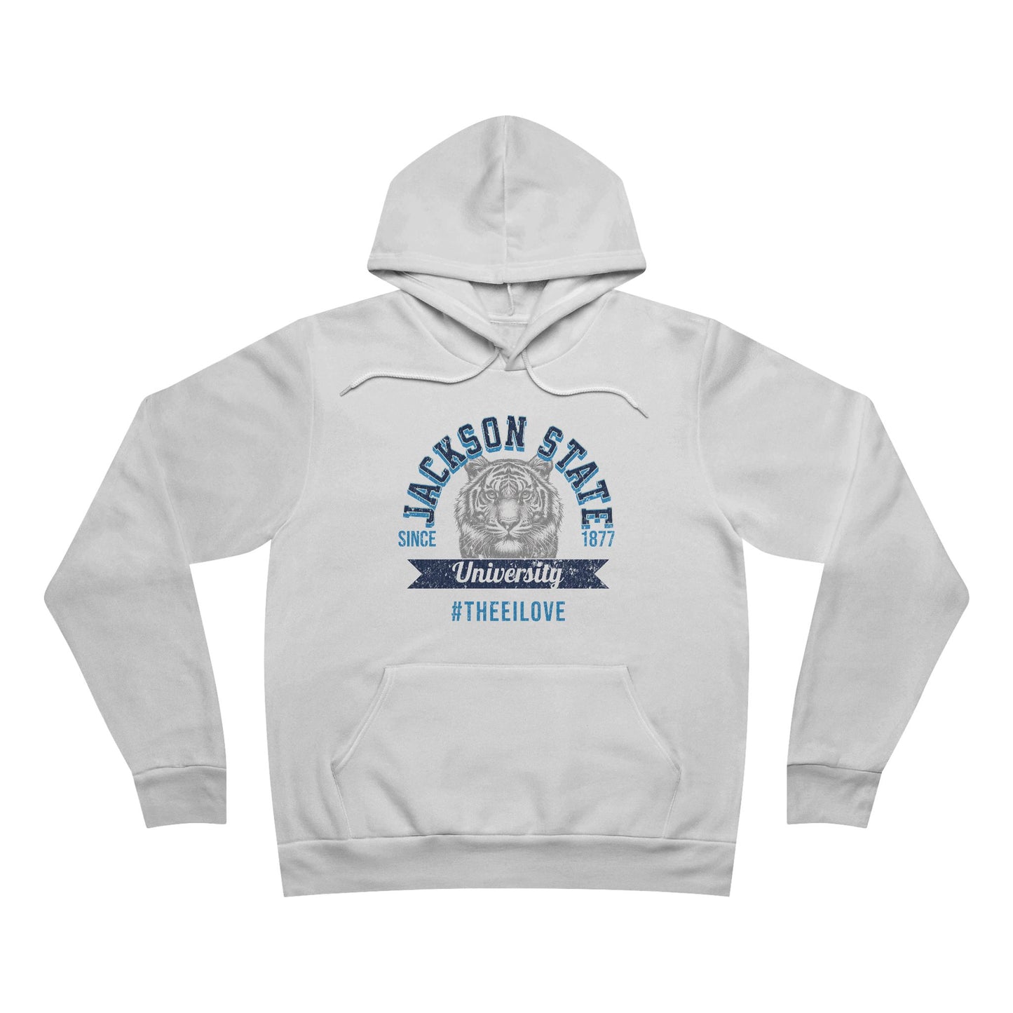 Jackson State University Thee I Love Men's Baby Blue Fleece Pullover Hoodie