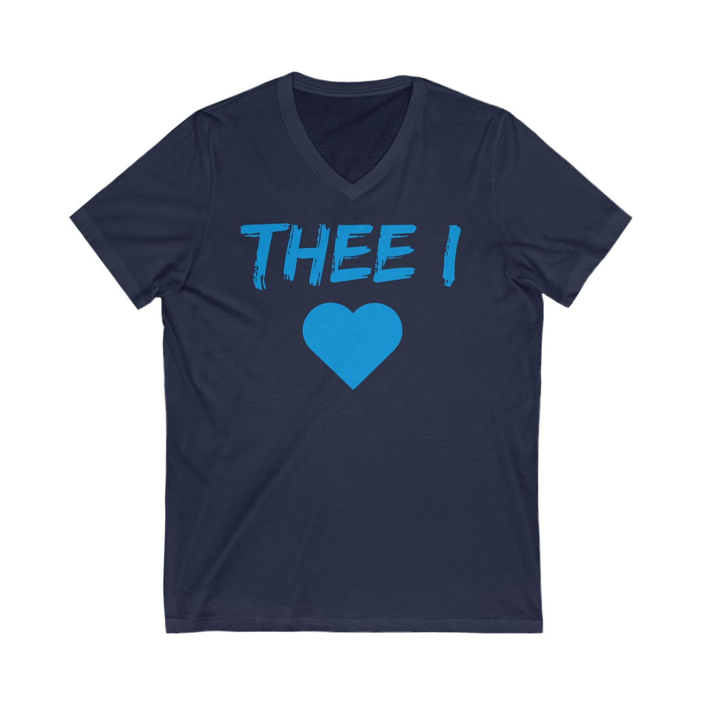 Thee I Heart Block Men's Baby Blue Jersey Short Sleeve V-Neck Tee Printify