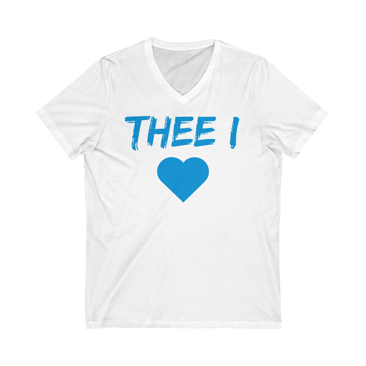 Thee I Heart Block Men's Baby Blue Jersey Short Sleeve V-Neck Tee Printify