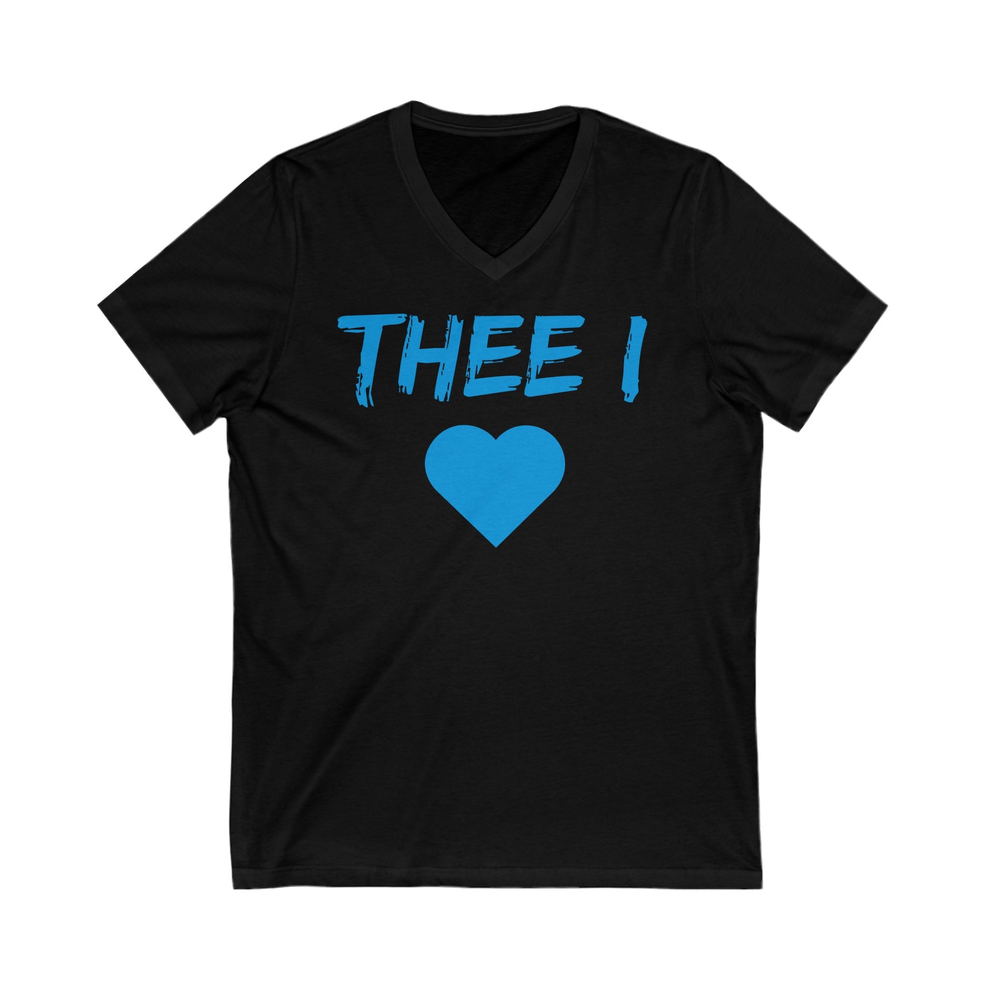 Thee I Heart Block Men's Baby Blue Jersey Short Sleeve V-Neck Tee Printify