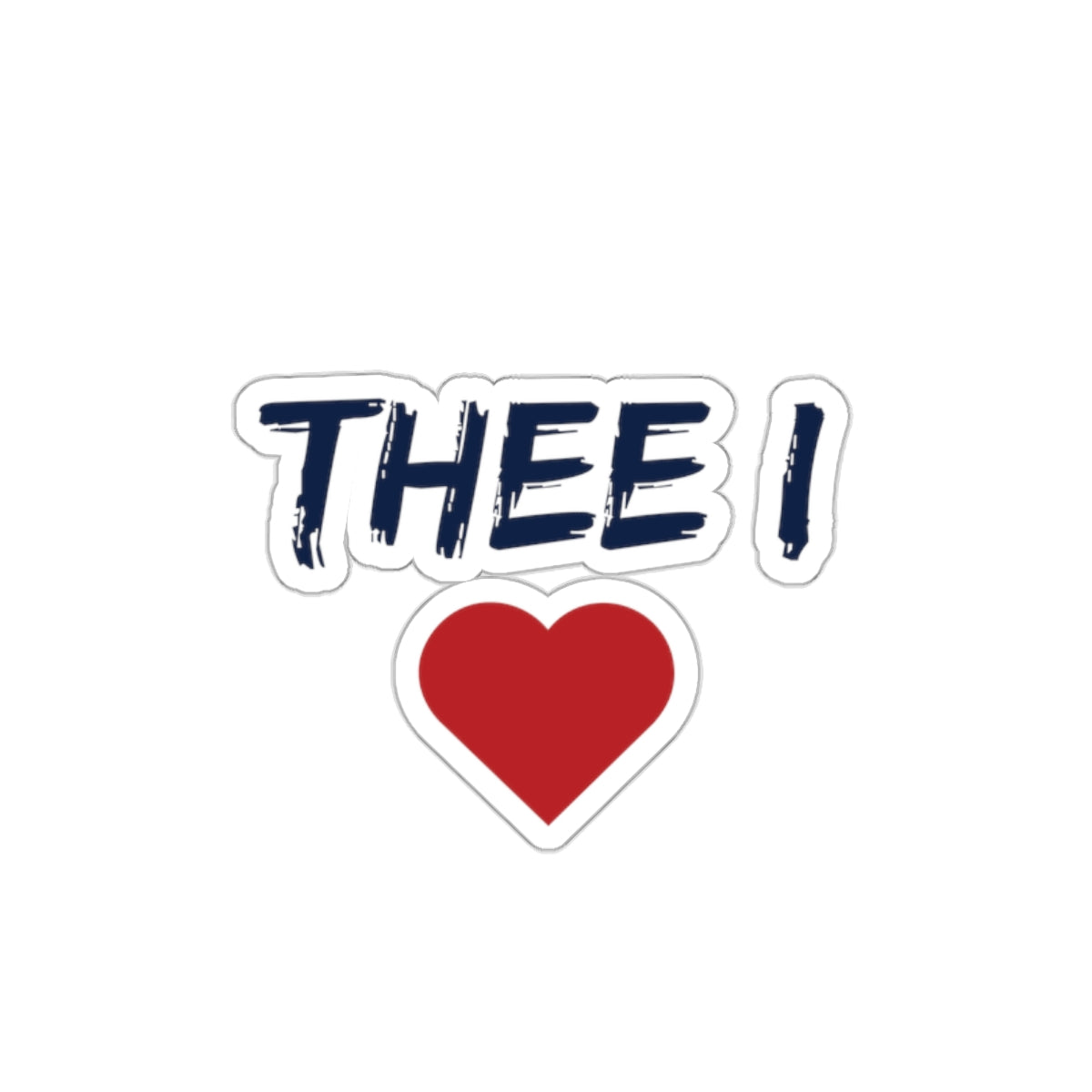 Thee I Heart Block Navy-Red Die-Cut Sticker Printify