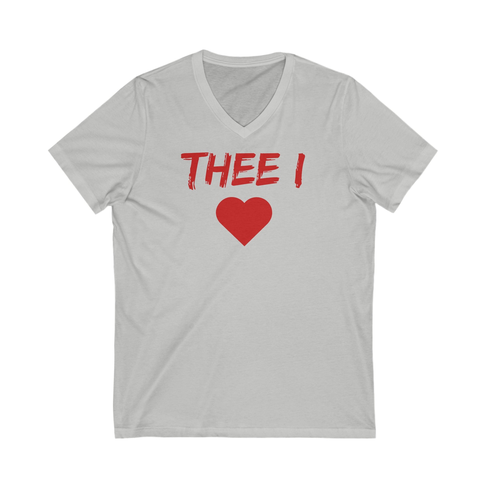 Thee I Heart Red Block Men's Jersey Short Sleeve V-Neck Tee Printify