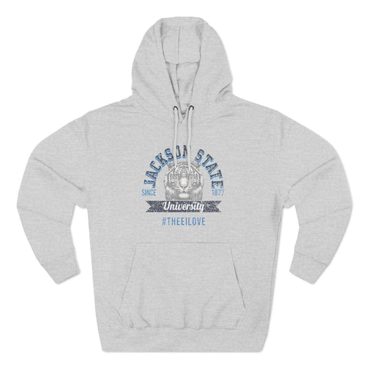 Jackson State University Thee I Love Women's Baby Blue Premium Pullover Hoodie