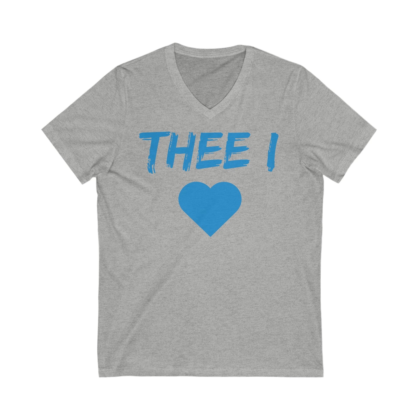 Thee I Heart Block Baby Blue Women's V-Neck Tee Printify