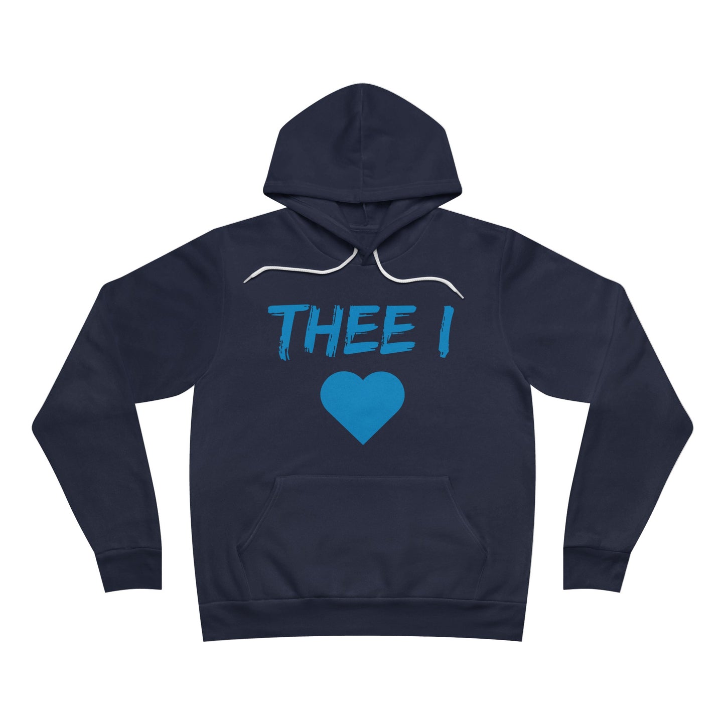 Thee I Heart Men's Block Baby Blue Fleece Pullover Hoodie Printify