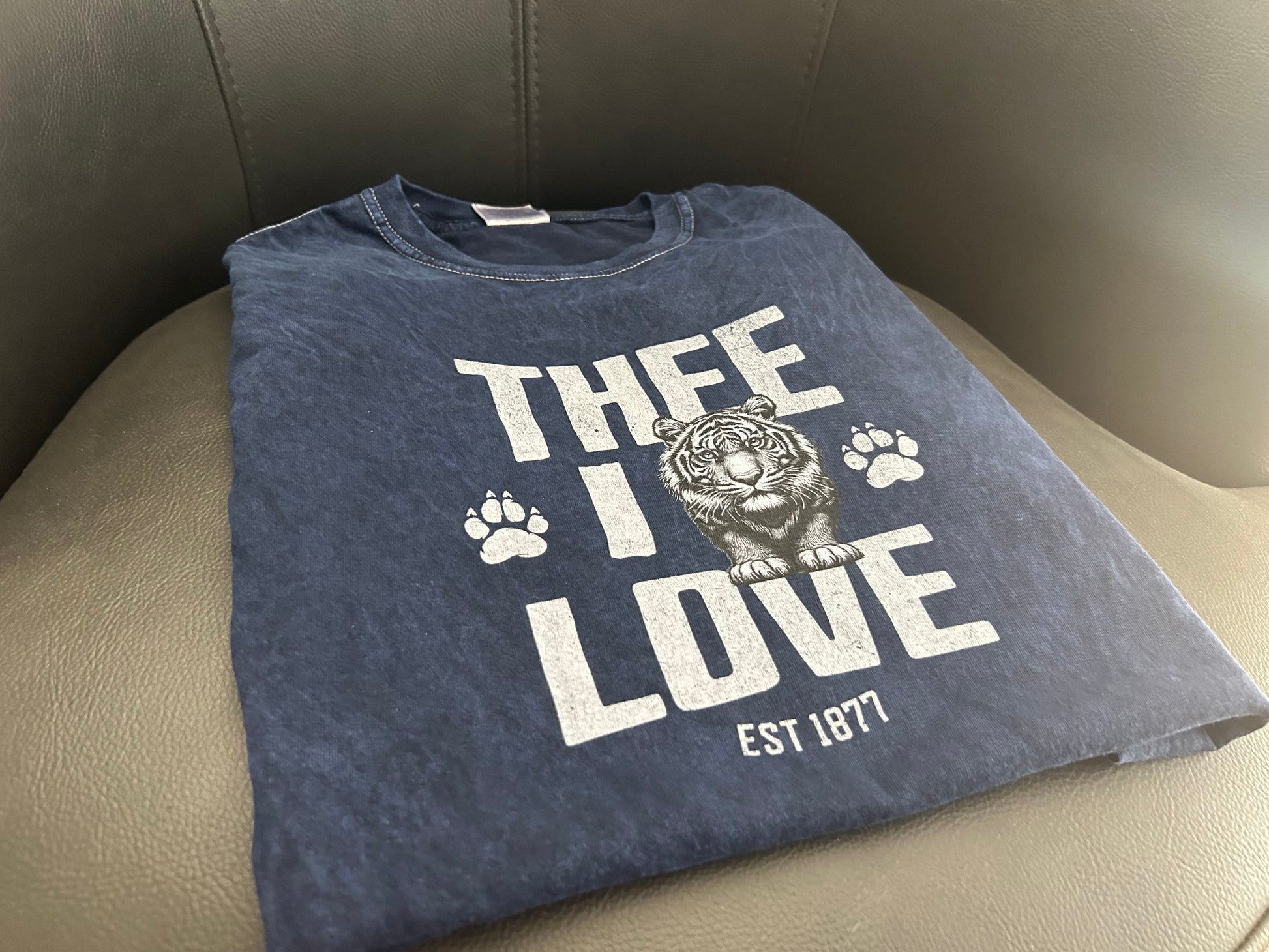 Thee I Love Tigerhead Women's Gray Mineral Vintage T-Shirt Printify