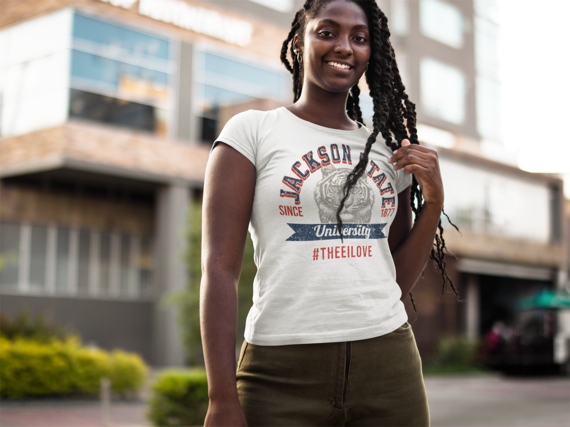 Jackson State University Thee I Love Women's Red Favorite Tee Printify